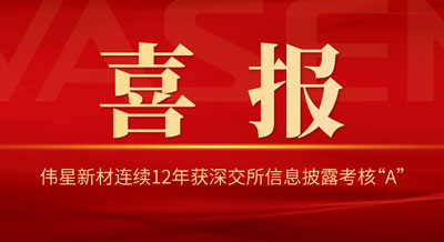 偉星新材連續12年獲深交所信息披露考核“A”